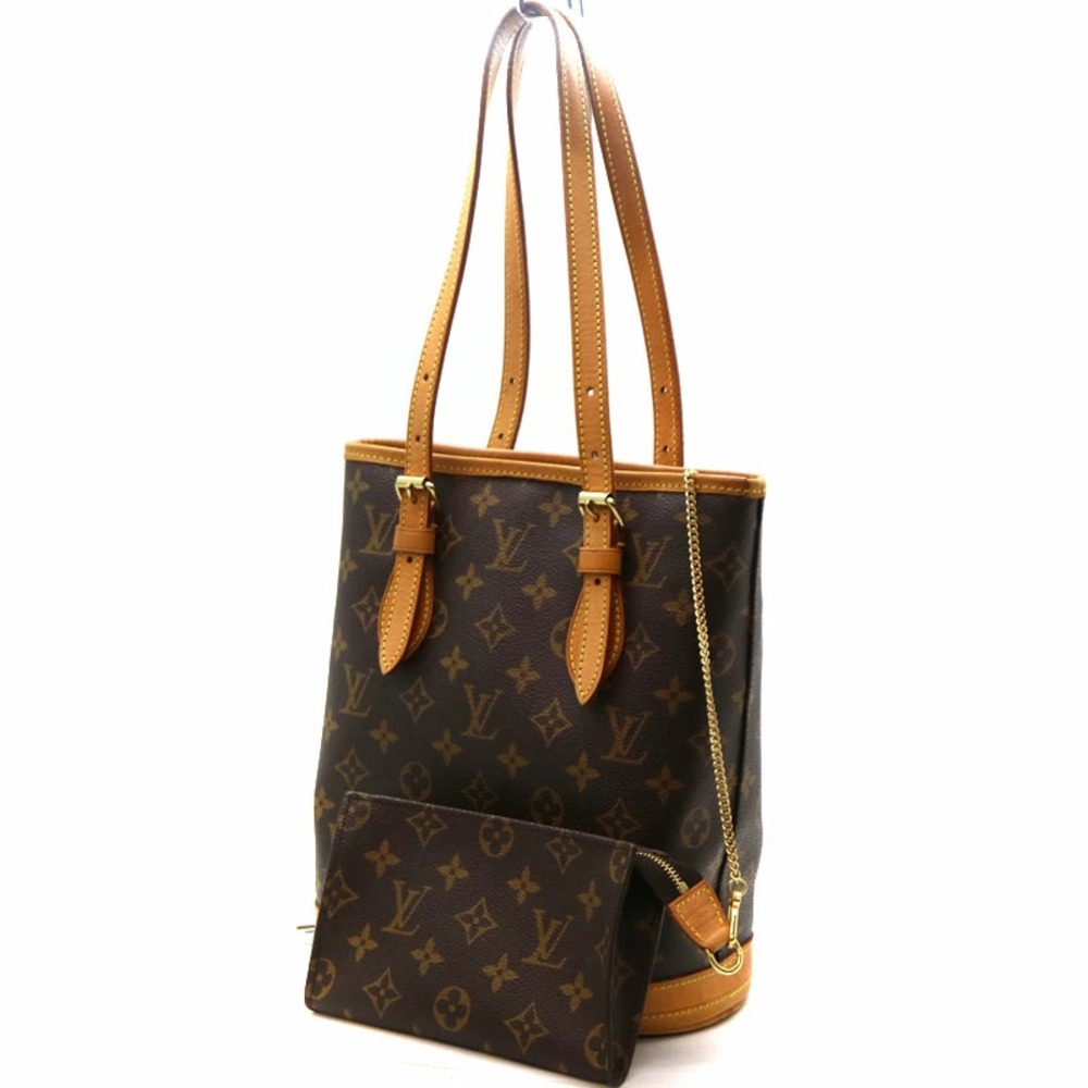 LOUIS VUITTON Bucket Monogram Canvas Brown Shoulder Bag